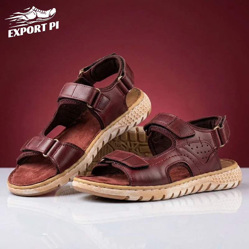 New belt sandals wine red